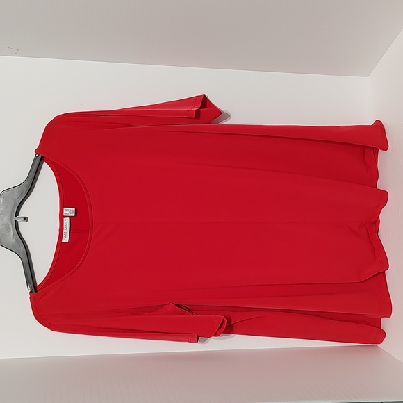 Red Susan Graver Modern Essentials Tunic Top sz 1X - Picture 6 of 6